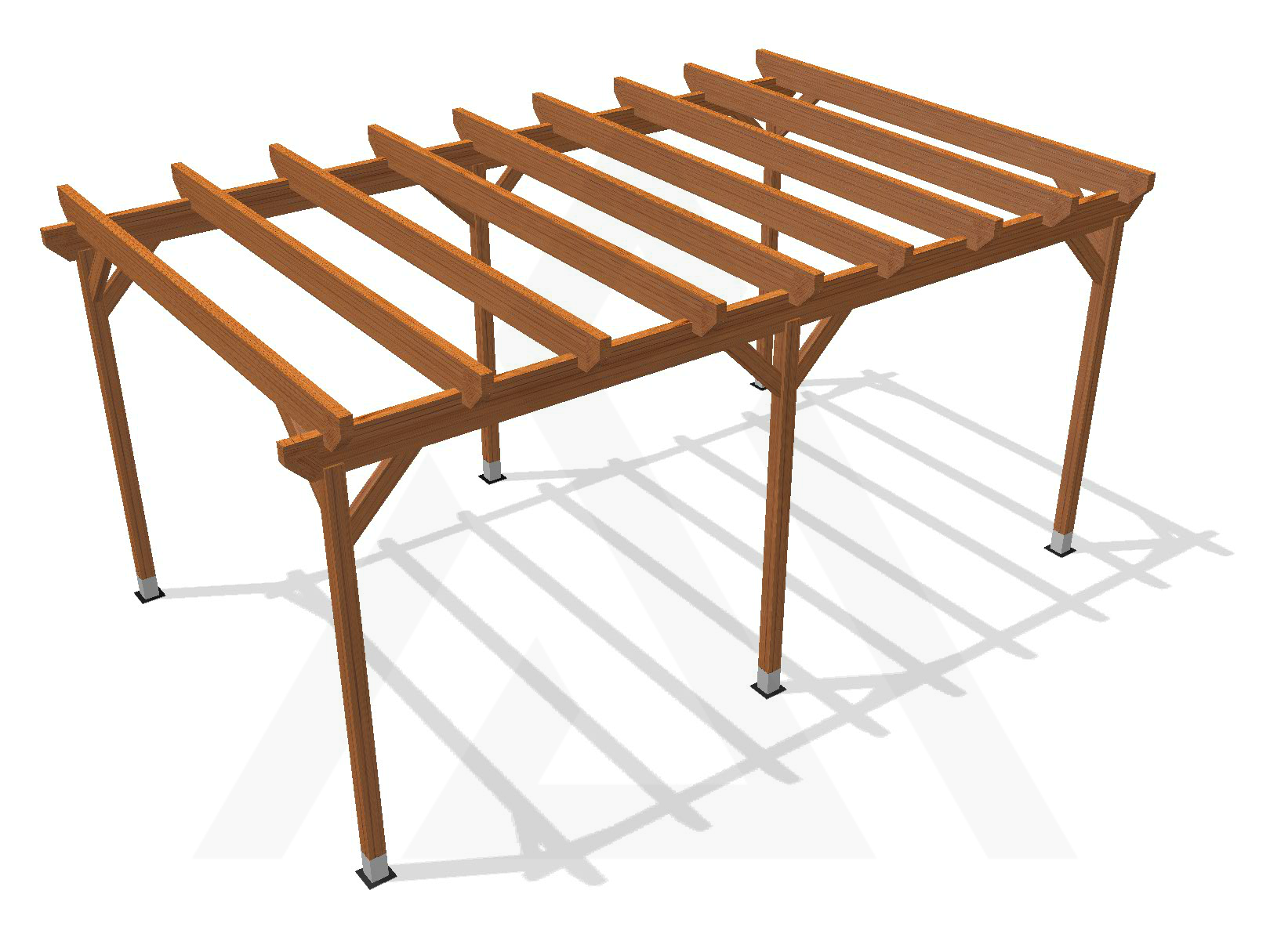 bache pour pergola autoportée en bois avec débordement