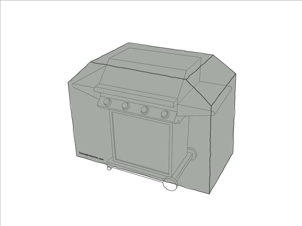 Housse de barbecue   en Protect cover 705 670gr/m², toile PVC Etanche Gris clair RAL 7038