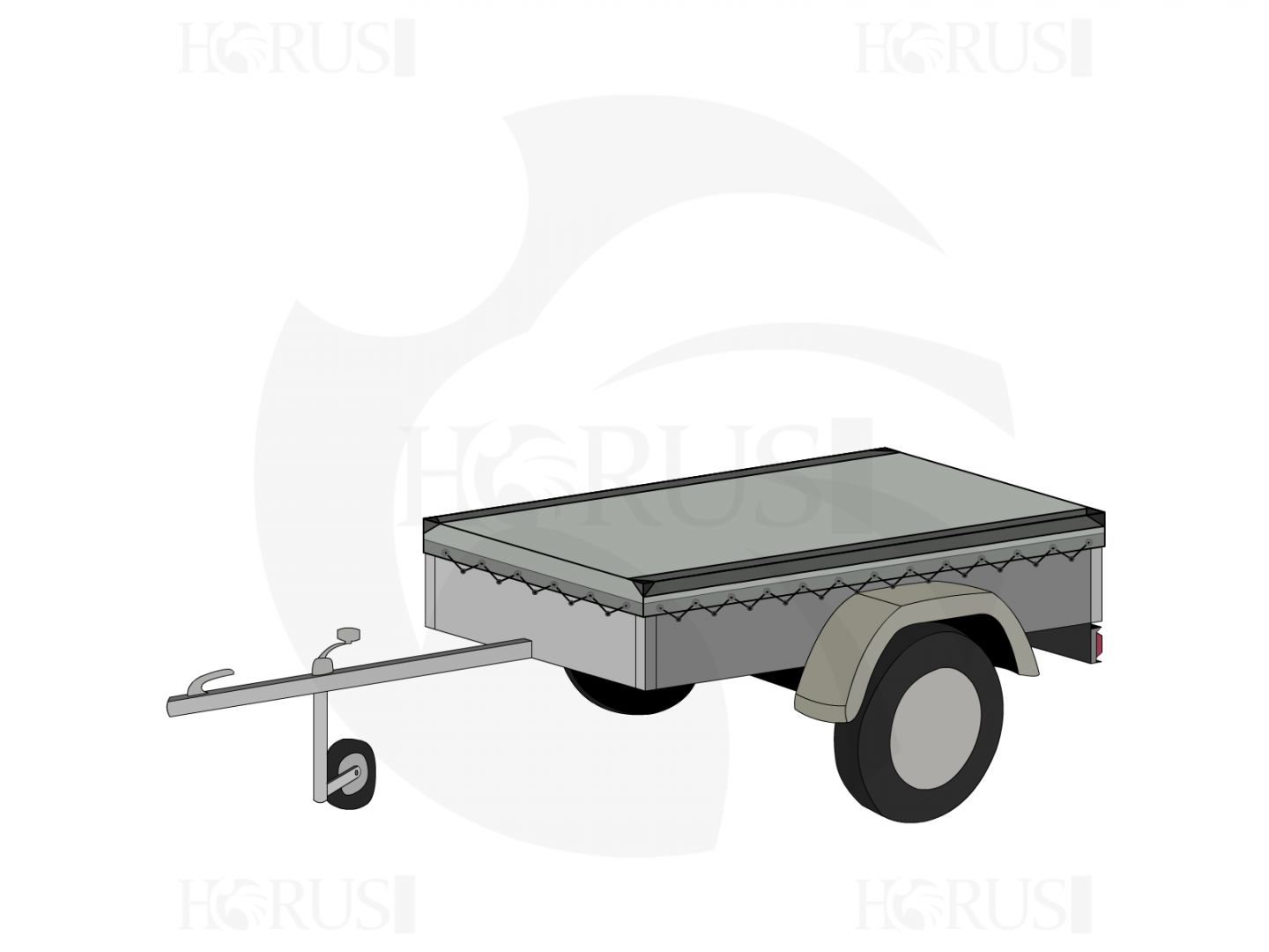 Bâche pour remorque MECANO GALVA 500 ARDENNES 182 en Protect cover 705 670gr/m², toile PVC Etanche Gris clair RAL 7038