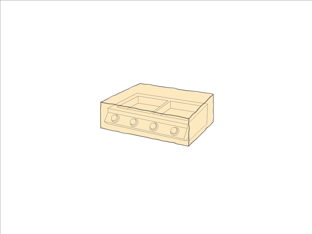 Housse de barbecue   en Protect cover 705 670gr/m², toile PVC Etanche Beige ral 1015
