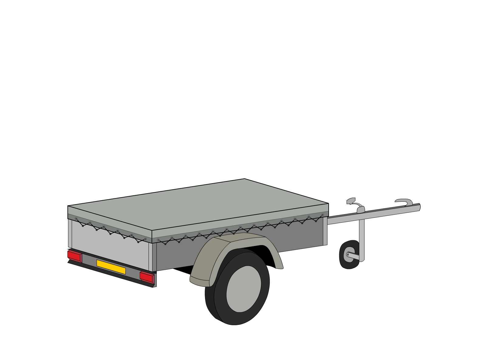 Bâche pour remorque ERKA en Protect cover 705 670gr/m², toile PVC Etanche Gris clair RAL 7038