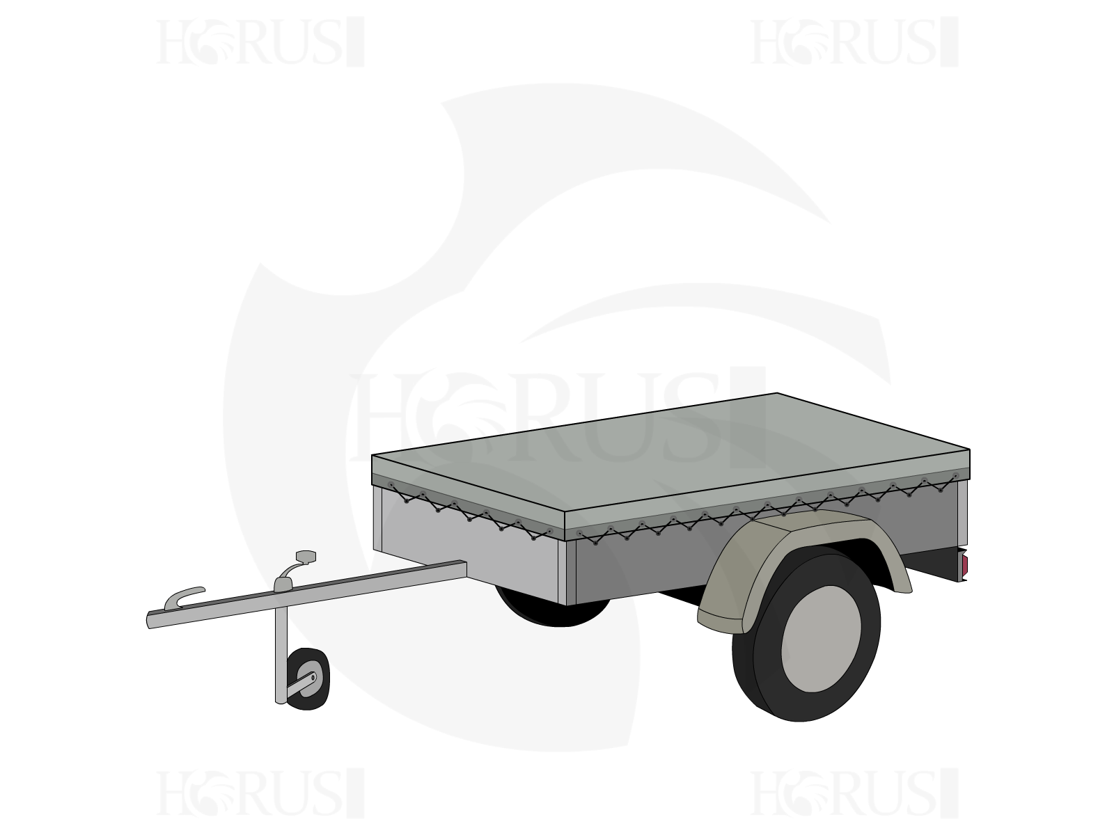 Bâche pour remorque NORAUTO Premium 180 500 Kg en Membrane PVC 670gr/m² Gris clair RAL 7038