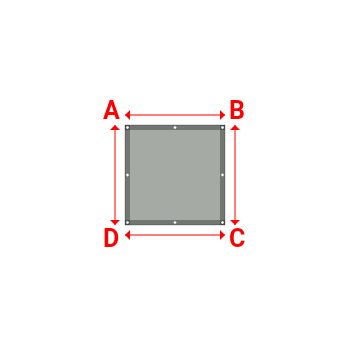 Bâche plate rectangle sur mesure en Membrane PVC 670gr/m² Gris clair RAL 7038 - 1.00x1.00m