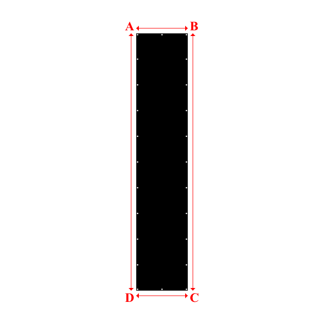 Bâche plate rectangle sur mesure en - 1.00x5.00m