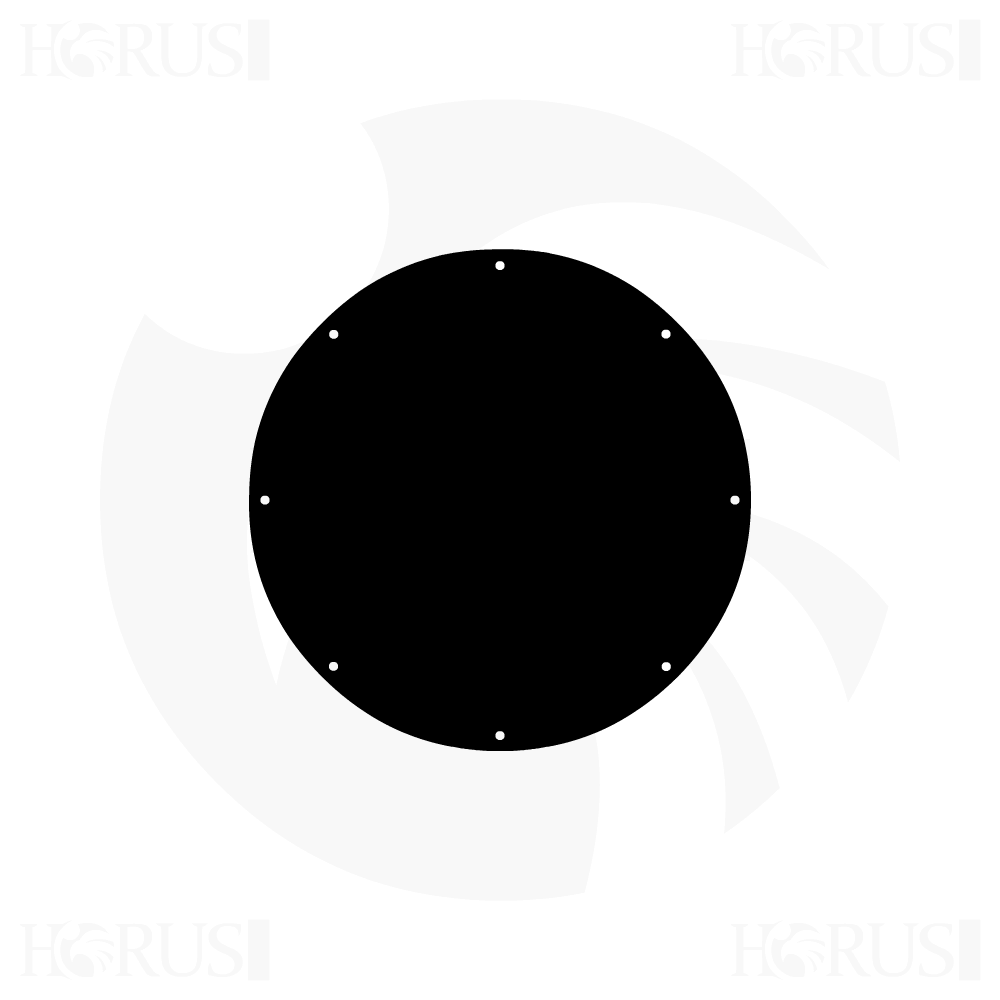 Bâche plate ronde en Membrane PVC 670gr/m² Noir RAL 9005 d'une diamètre de 4.5m