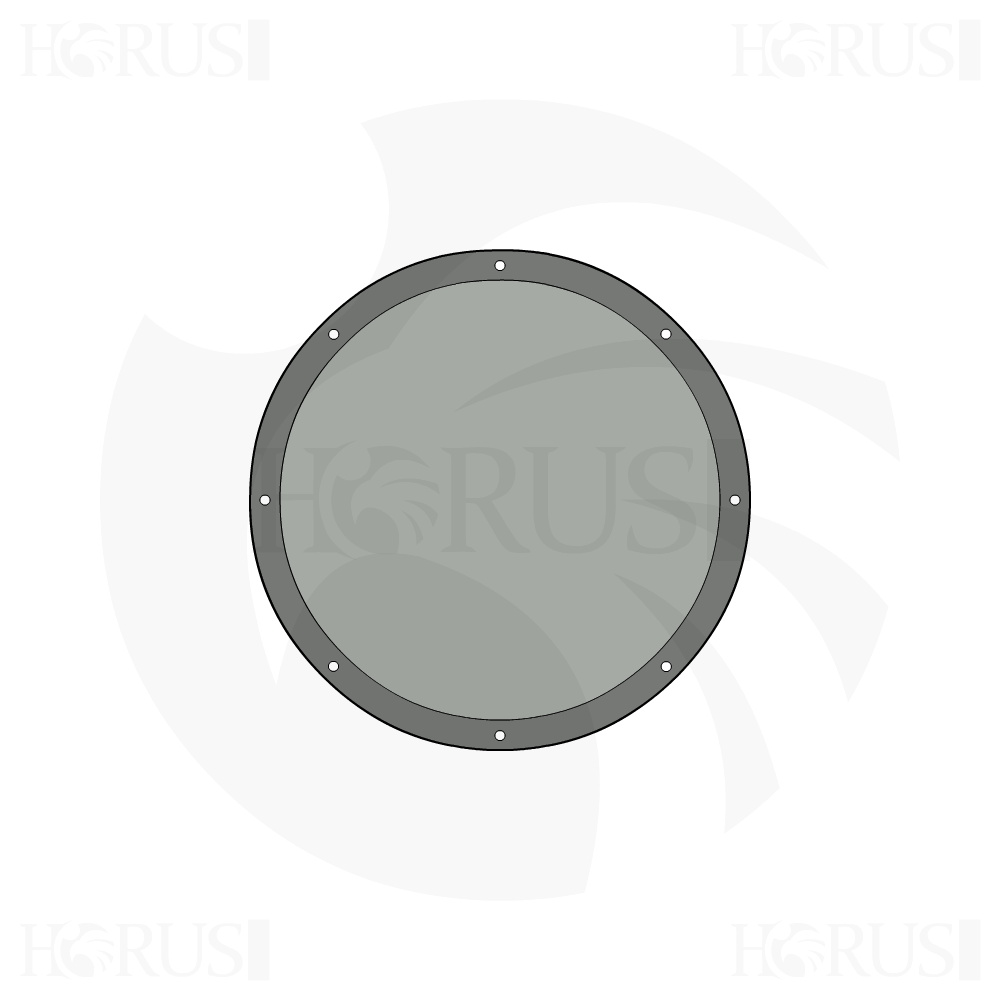 Bâche plate ronde en Membrane PVC 670gr/m² Gris clair RAL 7038 d'une diamètre de 2.9m