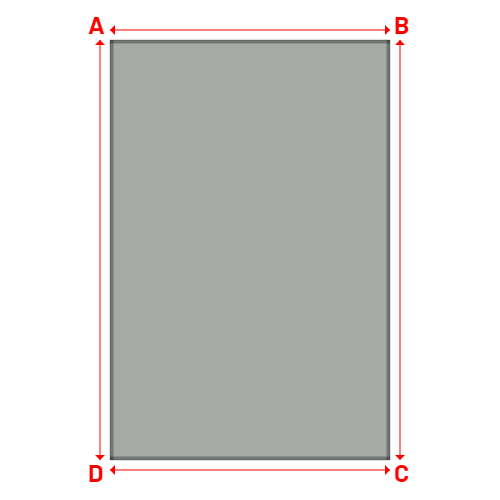 Bâche plate rectangle sur mesure en Membrane PVC 670gr/m² Gris clair RAL 7038 - 4.00x6.00m
