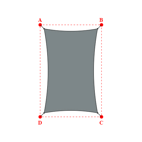 Voile d'ombrage rectangle en Soltis Lounge 96 Platine 96-50844 - 3,49x5,49x3,49x5,49m