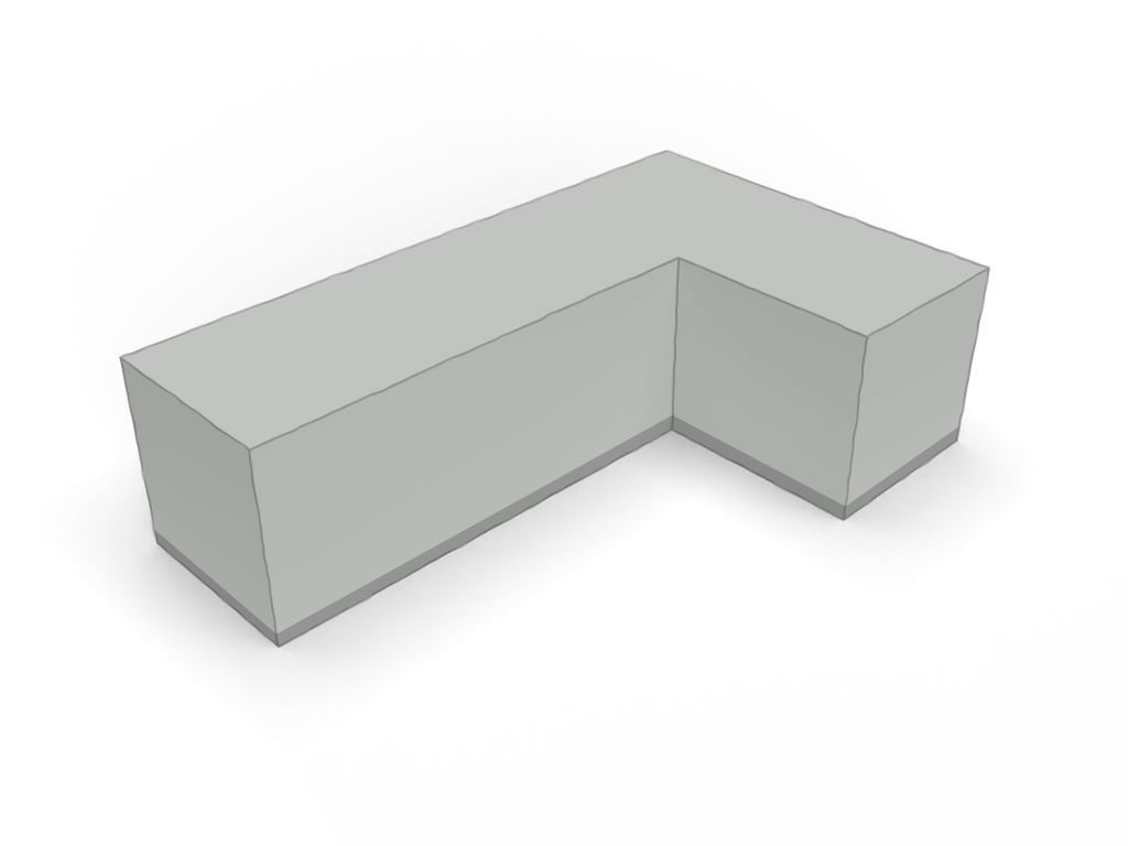 Quadrilatère Rectangle L en Protect 670 : La référence en matière de protection étanche Gris clair RAL 7038