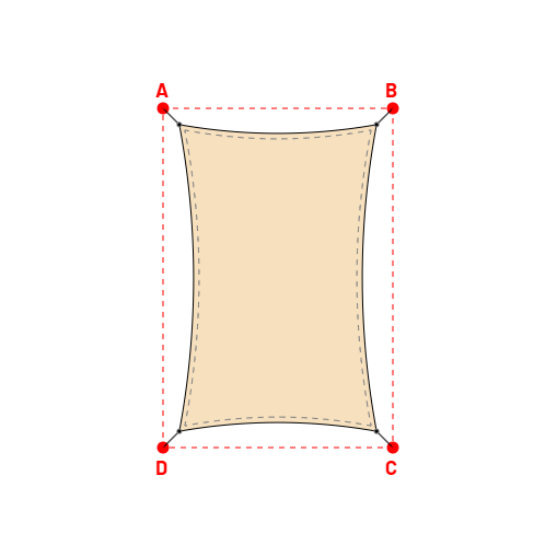 Voile d'ombrage rectangle en Soltis 96 - Toile d'ombrage haute performance Vanille 96-8861 - 3,60x5,60x3,60x5,60m