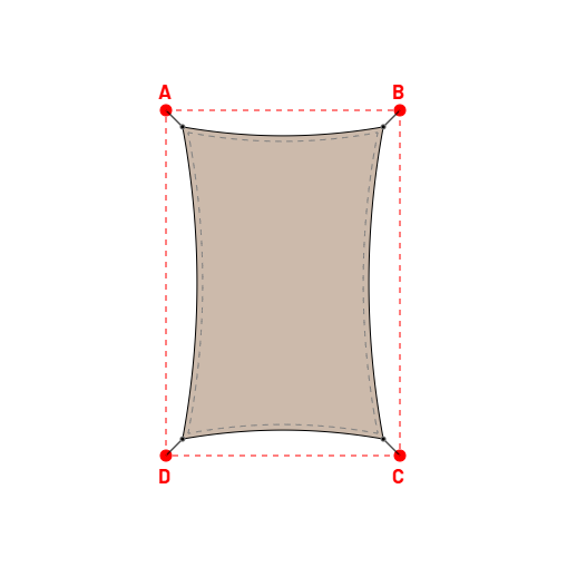 Voile d'ombrage rectangle en Soltis 96 - Toile d'ombrage haute performance Sandy beige 96-2135 - 3,60x5,60x3,60x5,60m