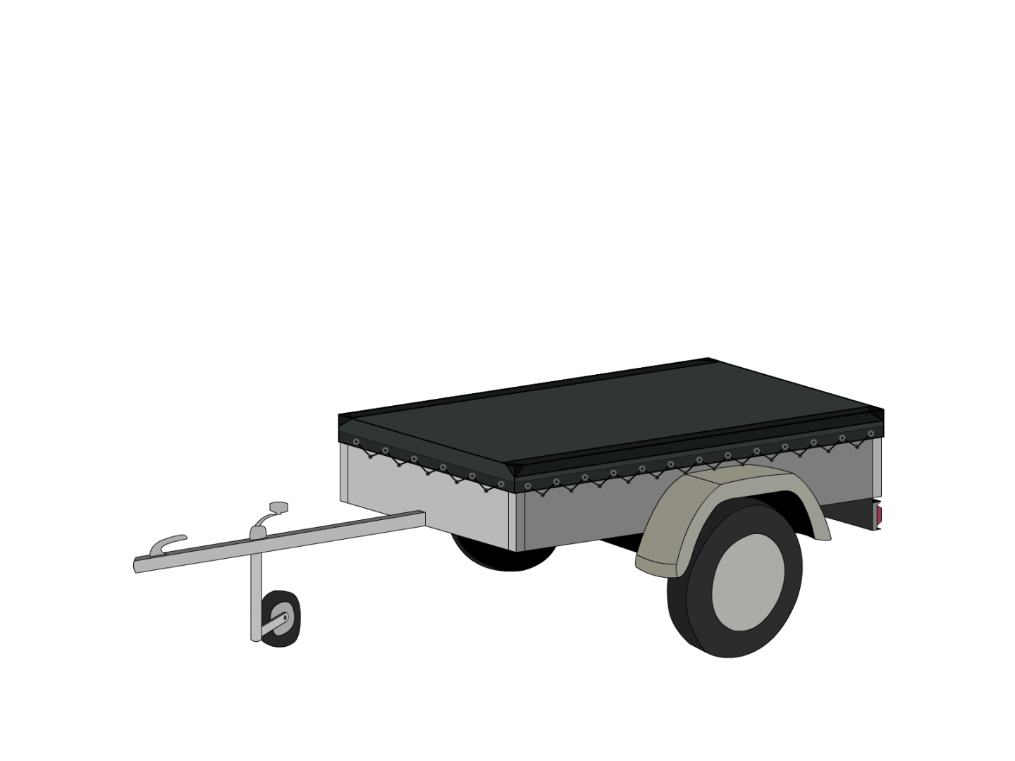 Bâche pour remorque bagagère Basse droite en Protect 670 : La référence en matière de protection étanche Gris anthracite RAL 7016